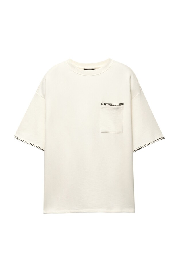 Kontrast dikişli t-shirt - 3