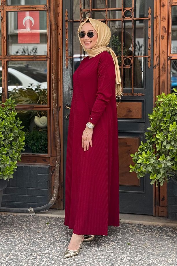 İNVEE Elbise 7002A Bordo - 2