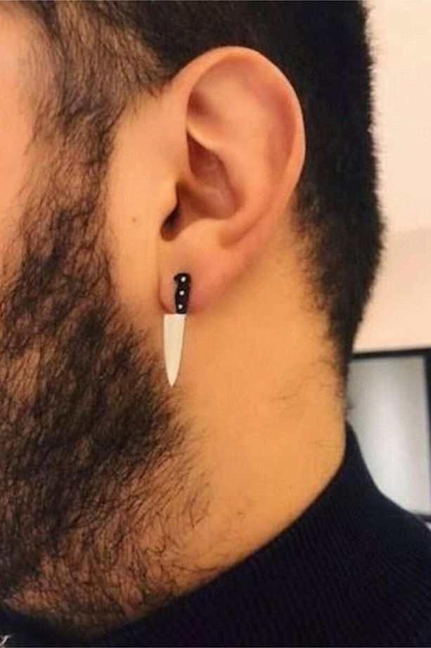 Master Chef Uniesex Erkek Kadın Bıçak Küpe Çifti Bck37 - 5