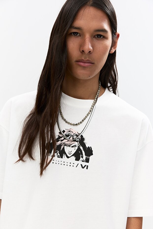 Arcane baskılı t-shirt - 6