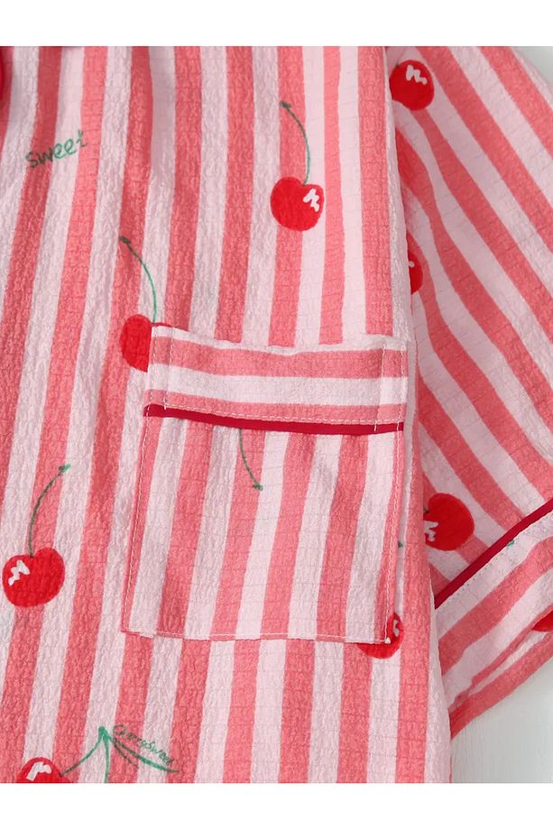 Kadın Tiril Kumaş Şortlu Gömlek Pijama Takımı - 5