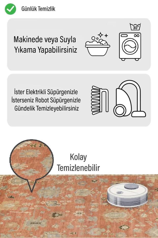 Kuş ve Yaprak Baskılı Dokuma Taban Halı 142 YNG - 6