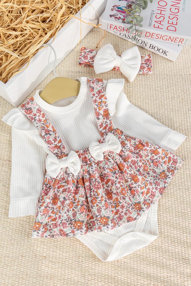 Bow Bandana 100% Cotton Stylish Baby Girl Gilet Skirt Dress
