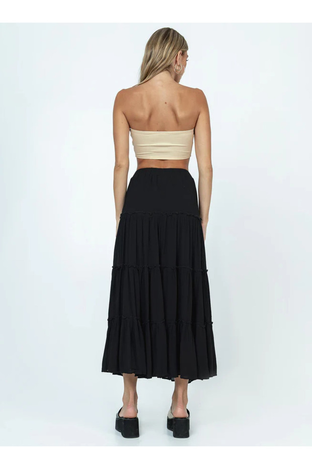 Basic Pileli Kadın Uzun Etek - 9