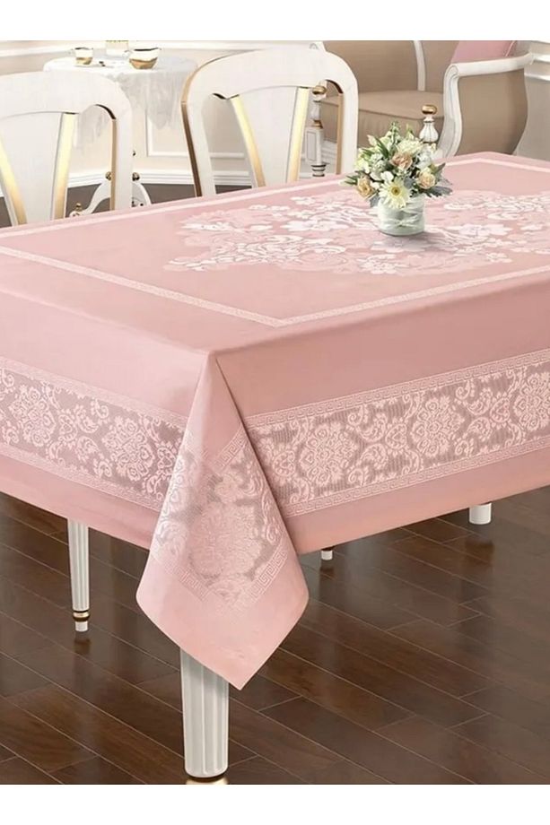 Jumbo jakar polyester sıvı geçirmez pano desen lüks leke tutmayan kumaş masa örtüsü - 1