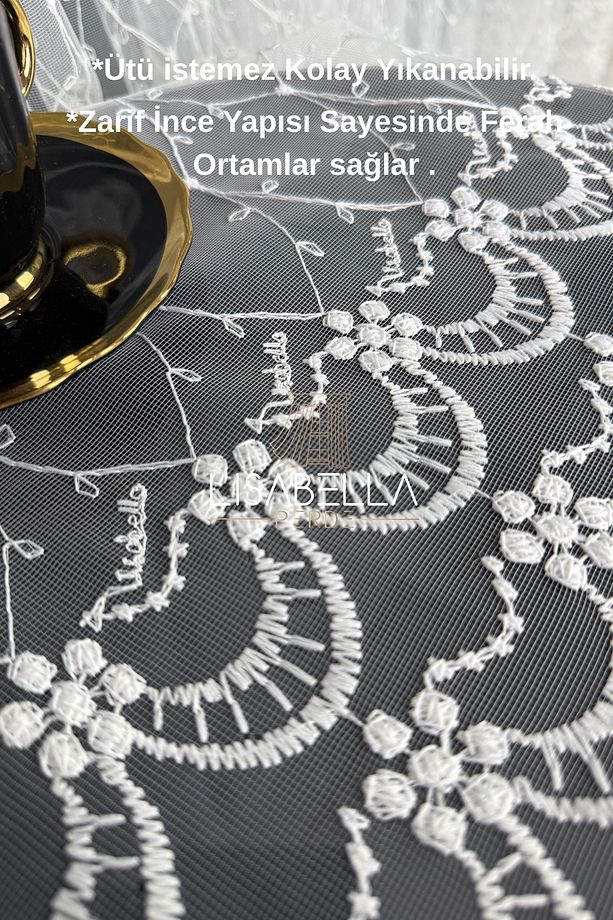Crystal Sheer Tülle (1x2.5 Pile Dikişli) ütü istemez. - 5