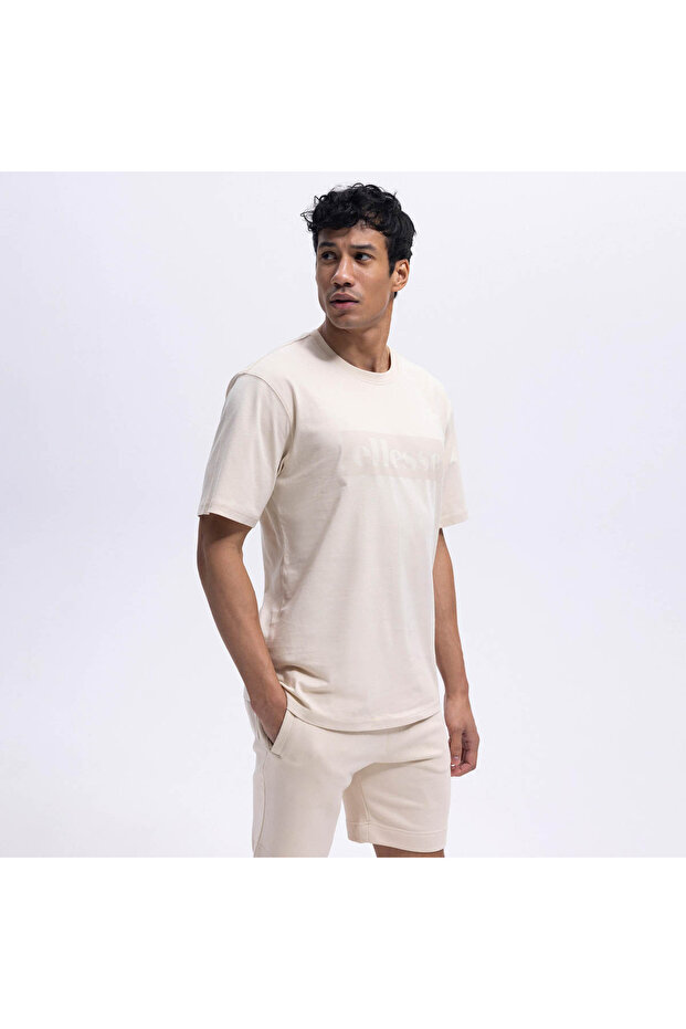 Crew Neck Ecru Men's T-Shirt Em589