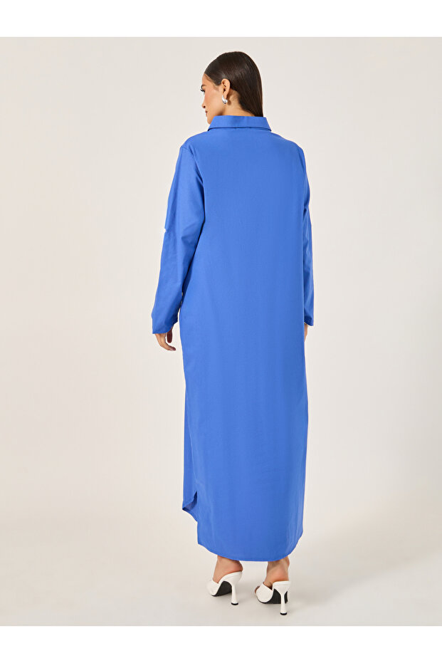 فستان ماكسي سادة بأزرار - 5