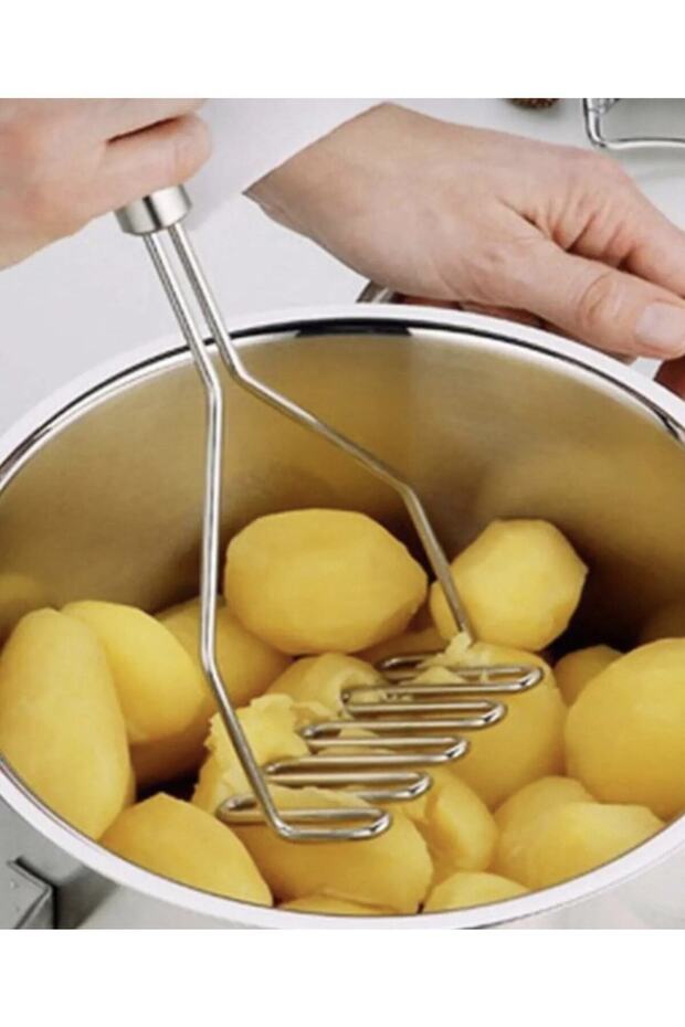 Practical 24 Cm Luxury Stainless Metal Potato Masher | Potato Masher Puree Maker
