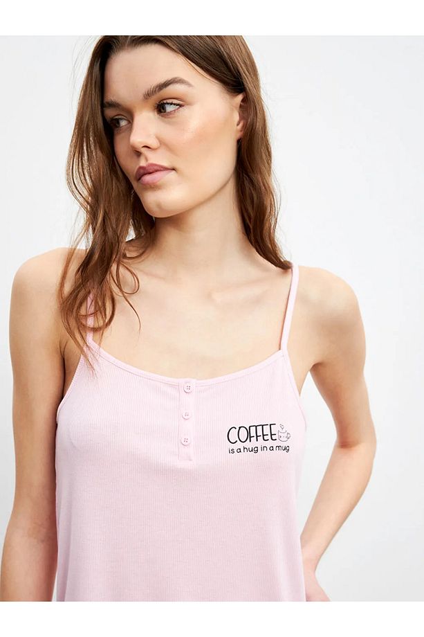 LCW DREAM Pembe U Yaka Kadın Şortlu Pijama Takımı - 4