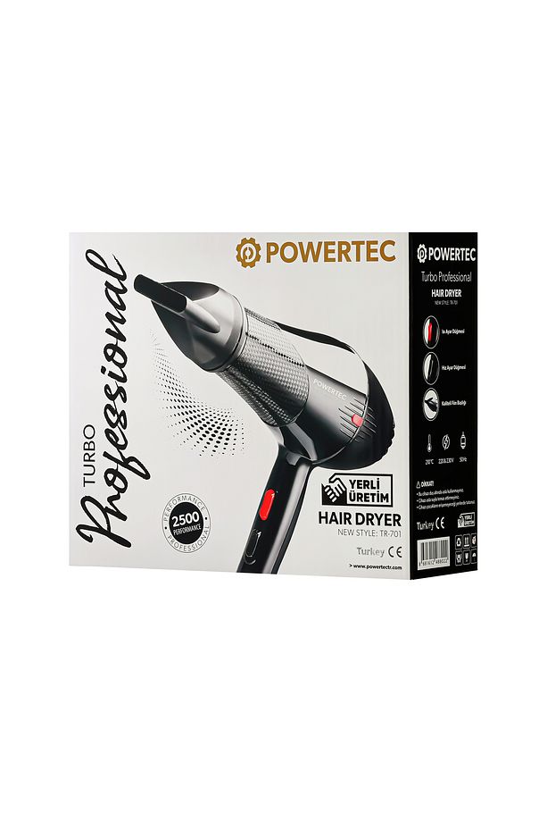 TR-701 Profesyonel Fön Makinesi + Profesyonel Berber Fön Fırçası - 3