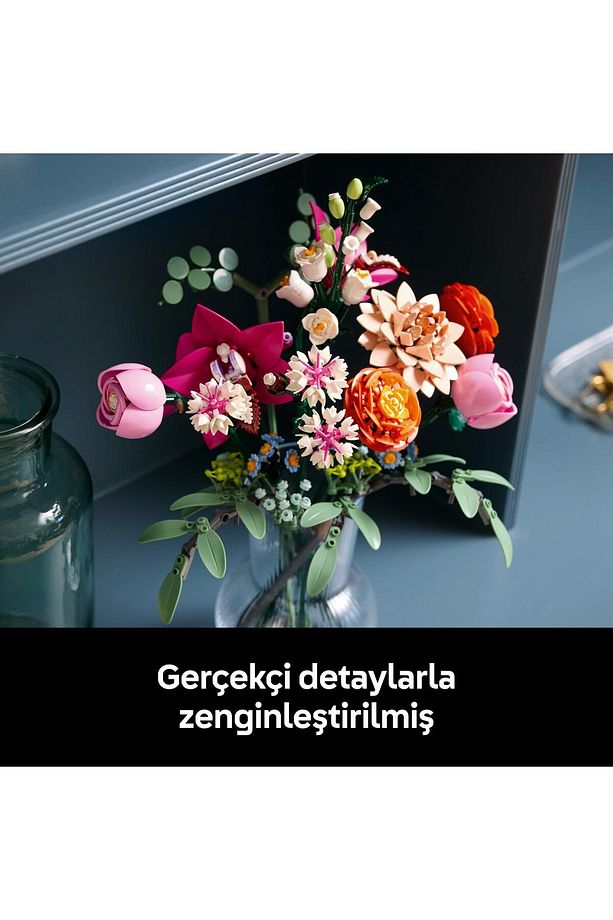 ® Botanicals Pembe Çiçek Buketi 10342 - 18+ Çiçek Model Yapım Seti (749 Parça) - 9