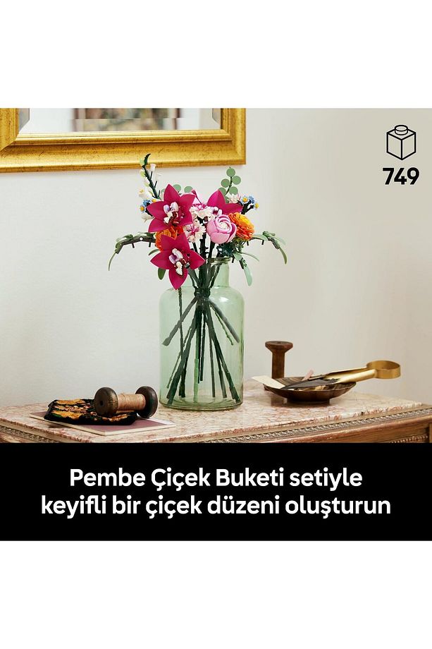 ® Botanicals Pembe Çiçek Buketi 10342 - 18+ Çiçek Model Yapım Seti (749 Parça) - 6