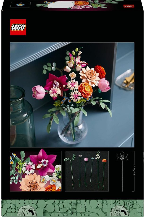 ® Botanicals Pembe Çiçek Buketi 10342 - 18+ Çiçek Model Yapım Seti (749 Parça) - 5