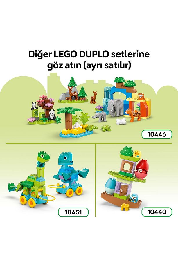 ® DUPLO® Kasabası 3’ü 1 Arada Tekerlekli Hayvanlar 10448 - 2+ Eğitici Oyuncak Yapım Seti (58P) - 11