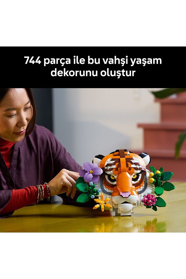 ® Art Fauna Koleksiyonu – Kaplan 31217 - 18+Çiçekli Dekoratif Model Yapım Seti (744 Parça) - 7