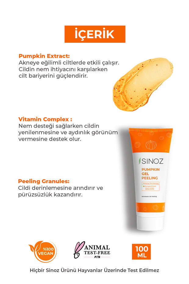 Pumpkin Jel - Balkabağı Özlü, Ölü Derilerden Arındıran, Yenileyici Yüz Peelingi 100 Ml - 3