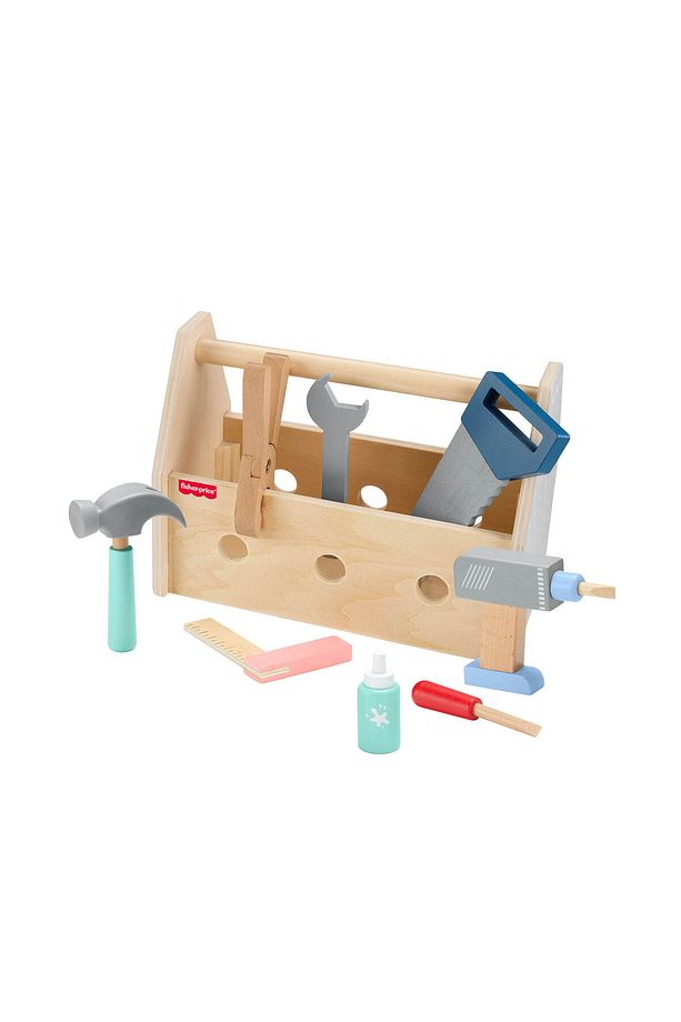 Fisher-Price Ahşap Tamir Kutusu Seti Okul öncesi çağdaki çocuklar için 9 ahşap parçadan oluşan HYG50 - 4