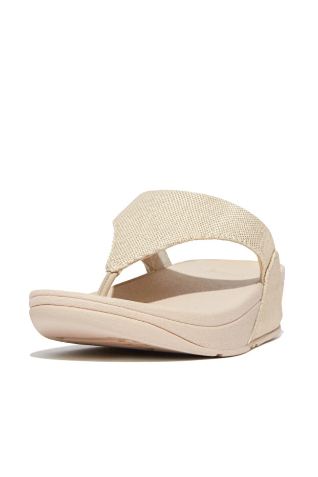 صندل Lulu Glitz-Canvas Toe-Post - بلاتينو