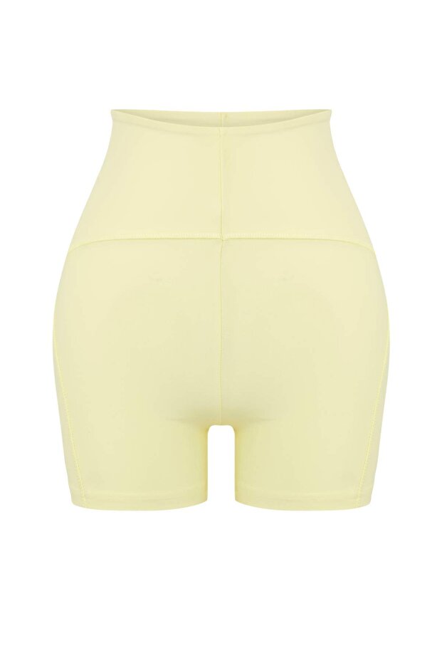 Sarı Toparlayıcı Örme Spor Şort/Kısa Tayt TWOSS21SR0545 - 5