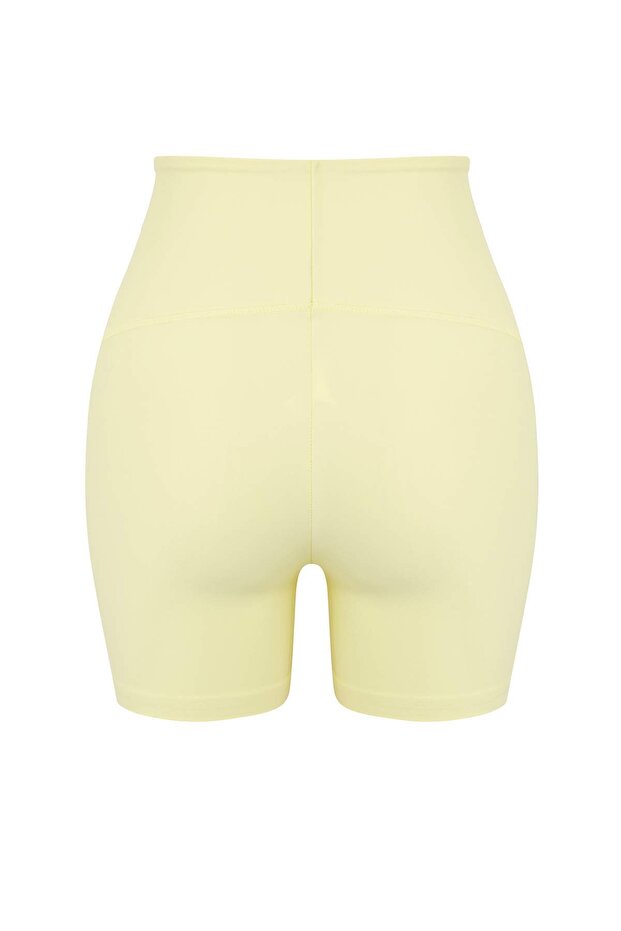 Sarı Toparlayıcı Örme Spor Şort/Kısa Tayt TWOSS21SR0545 - 6