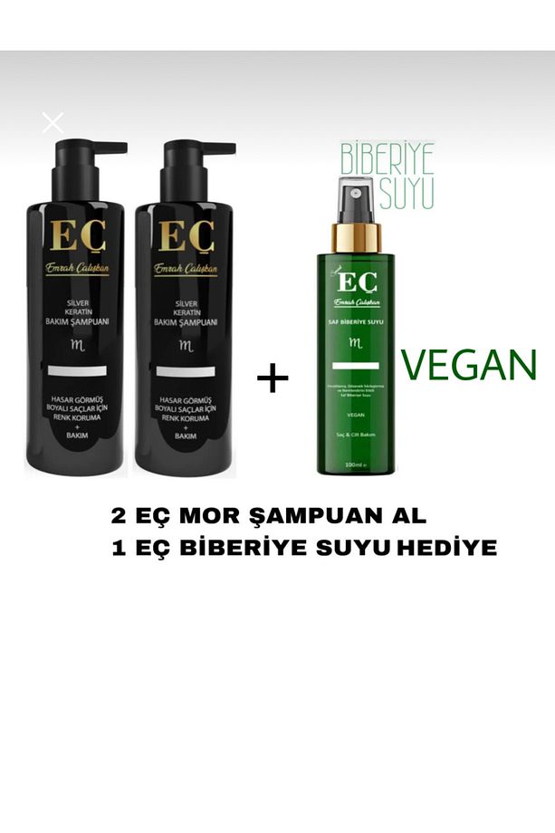 Eç Mor Şampuan 2 Adet Al 1 Adet Eç Biberiye Suyu Hediye - 1