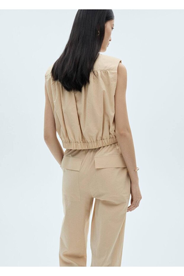 Baumwollbluse mit Raffdetails - 4