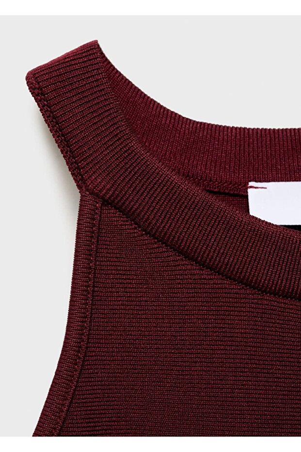 Kısa kloş triko elbise - 8