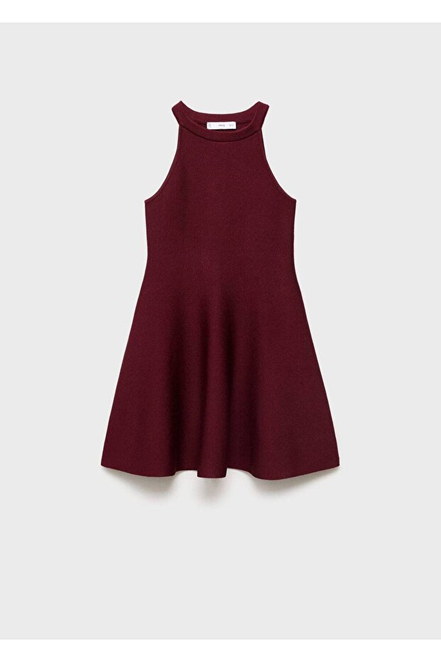 Kısa kloş triko elbise - 3