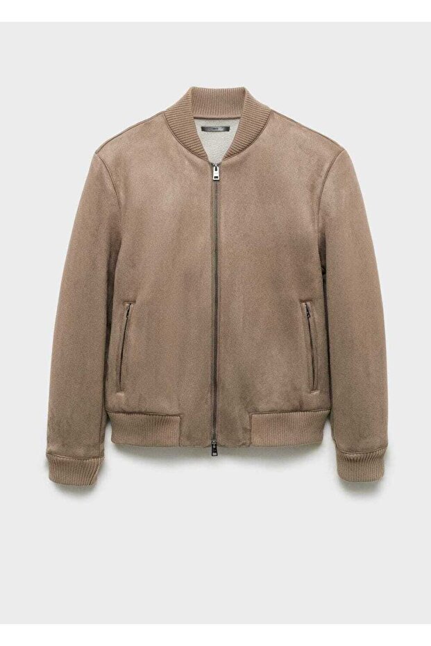 Süet görünümlü bomber ceket - 3
