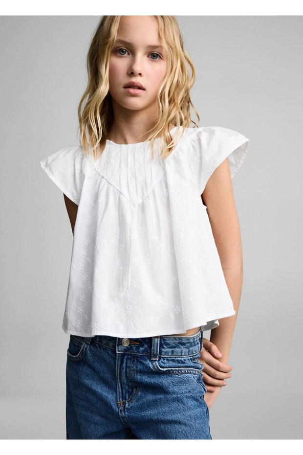 Bestickte Baumwollbluse - 7