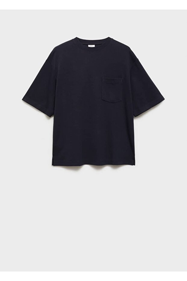 Oversize pamuklu cepli tişört - 3