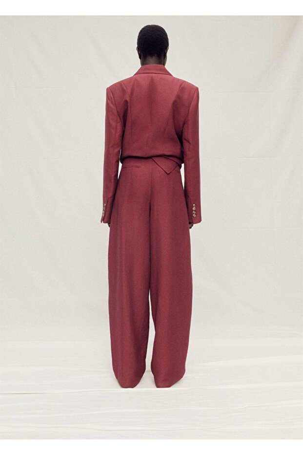Wideleg keten karışımlı pantolon - 4
