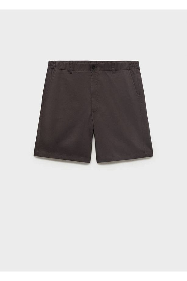 Slim fit akışkan bermuda şort - 3