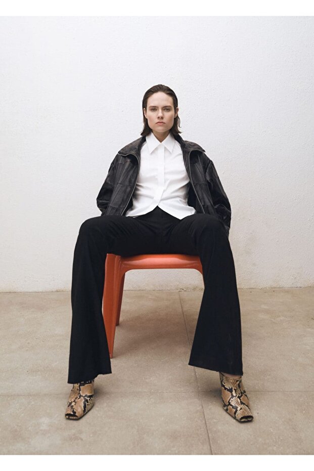 Bedene oturan poplin gömlek - 6