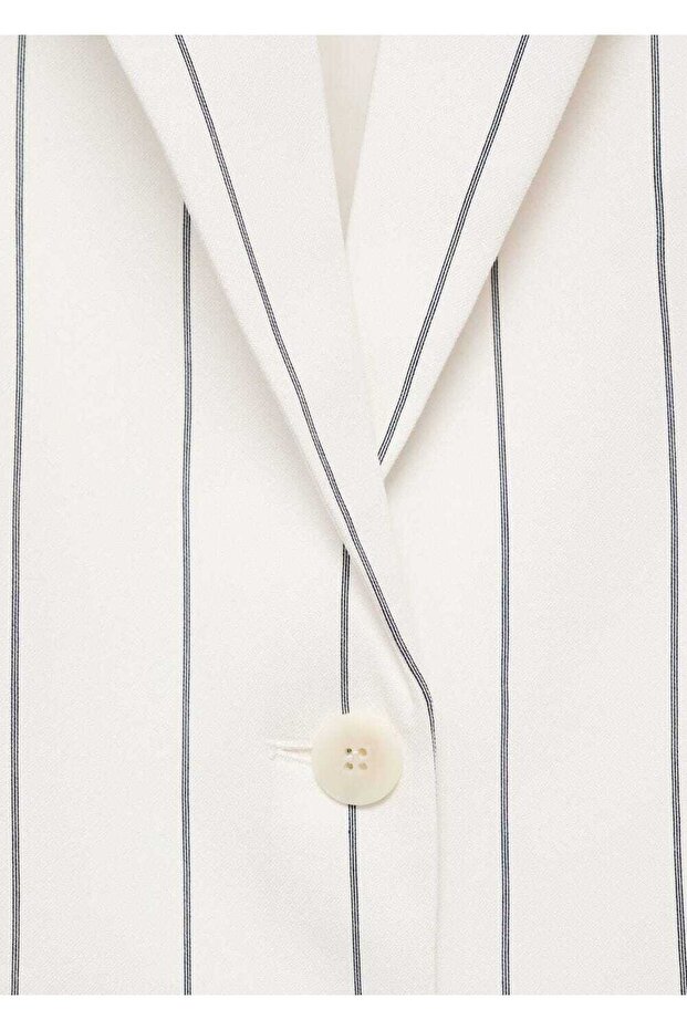 Çizgili kumaş blazer ceket - 7