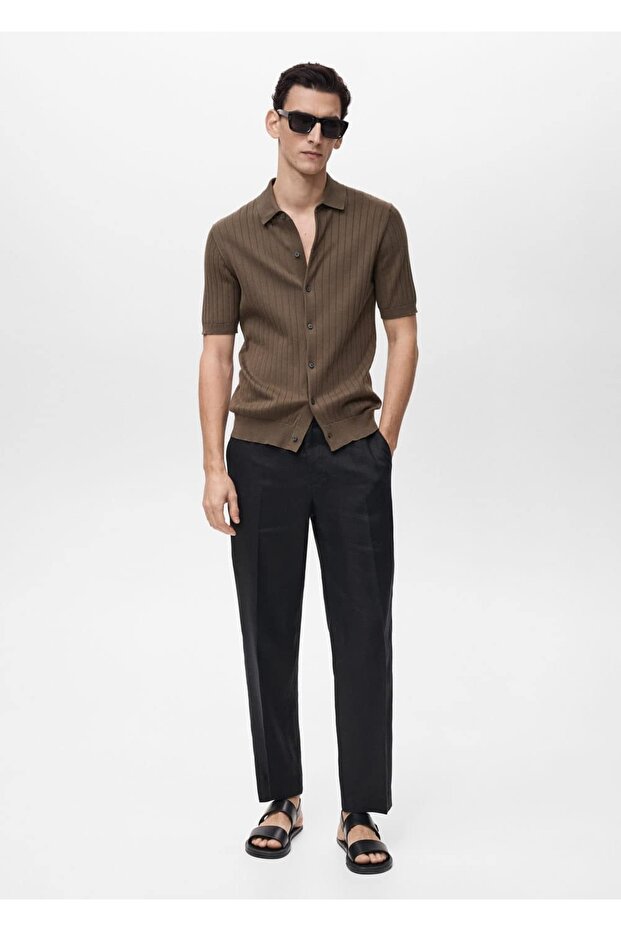 Çizgili kalıplı gömlek - 2