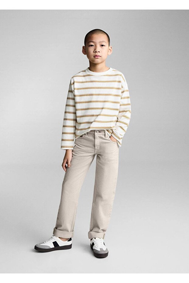 Çizgili oversize tişört - 2