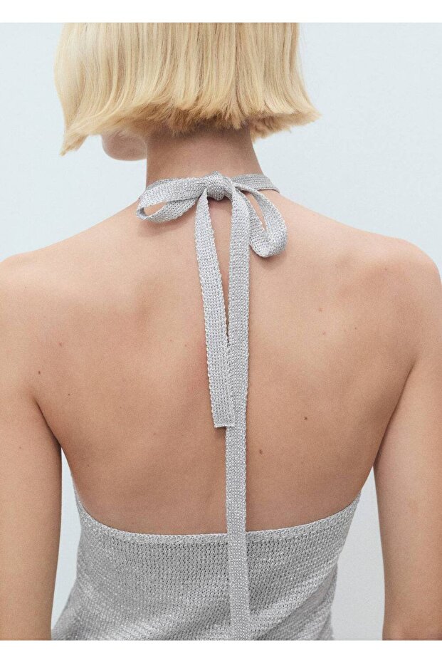 Halter yaka lureks triko bluz - 4