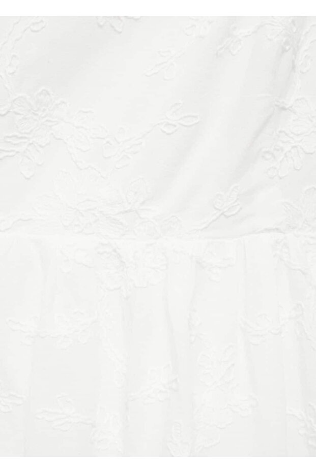 Çiçek işlemeli askılı elbise - 5