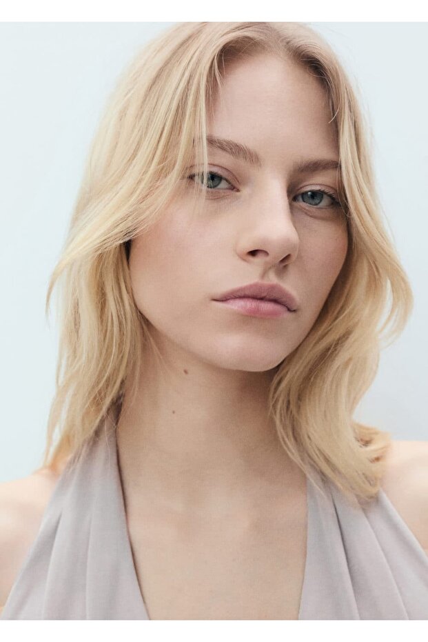 Halter yaka kruvaze bluz - 8