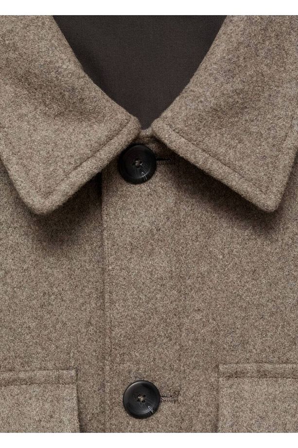 Flanel yün karışımlı gömlek ceket - 6