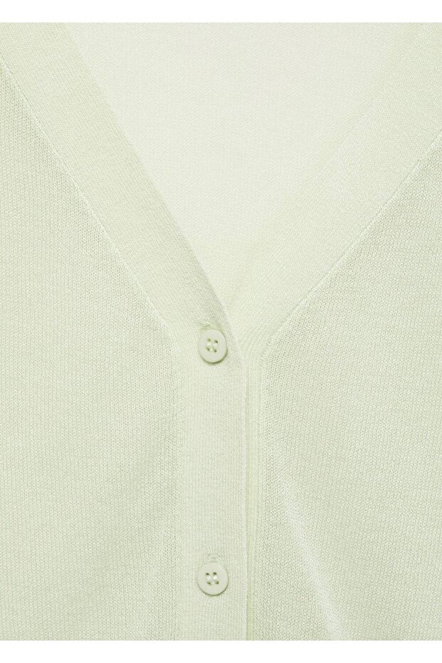 Triko Crop Yarı Saydam Hırka - 5