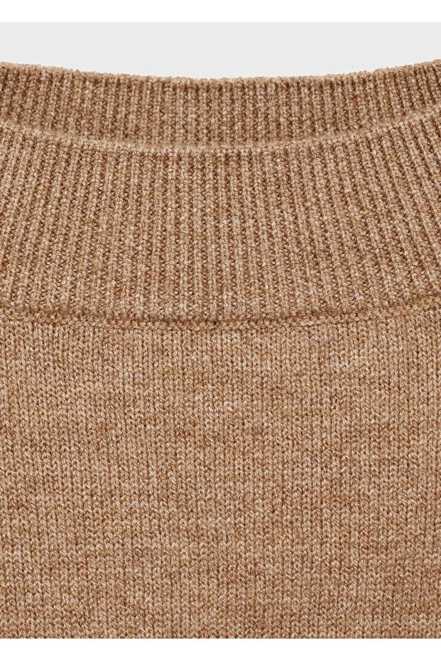 Kombine örgü desenli kazak - 8