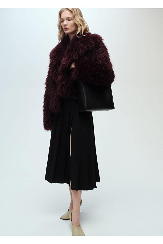 Fusta plisată cu curea dublă - 2