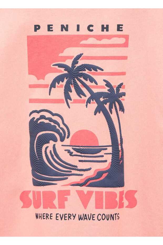 Sörf baskılı tişört - 4