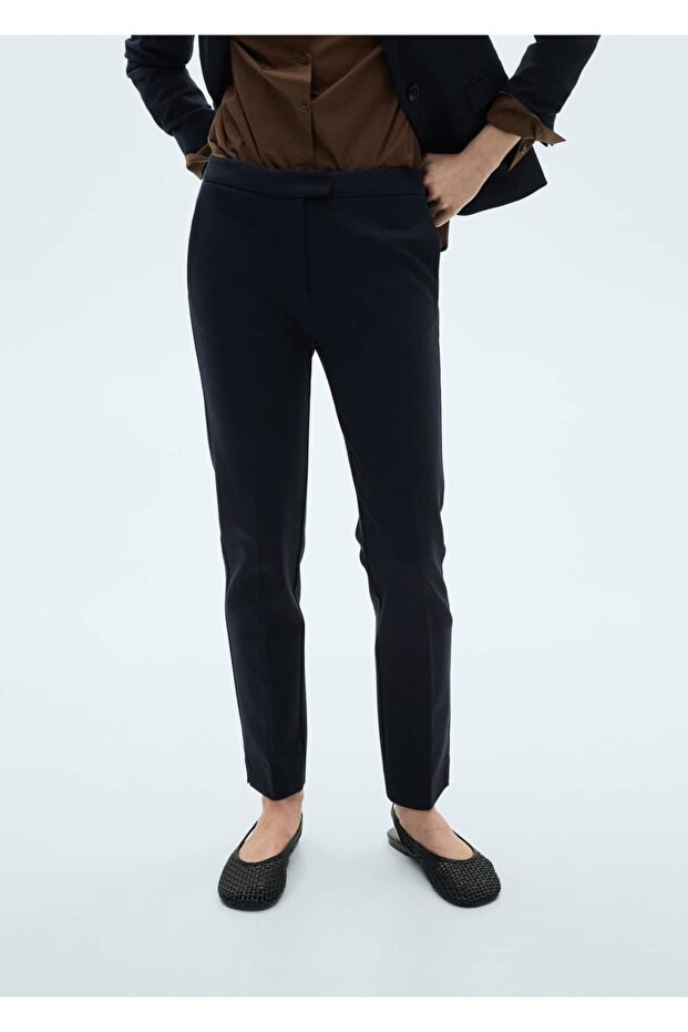 Düz kesim orta belli pantolon - 1