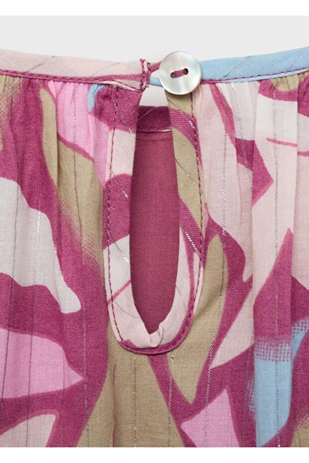 Desenli kısa elbise - 5