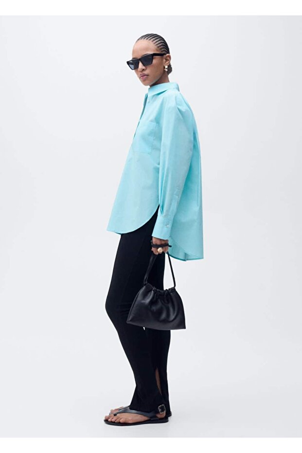 Geniş Kesim Poplin Gömlek - 2