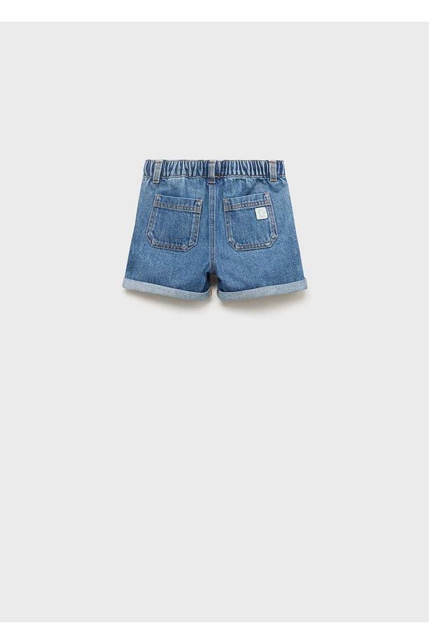 Bağcıklı denim şort - 4